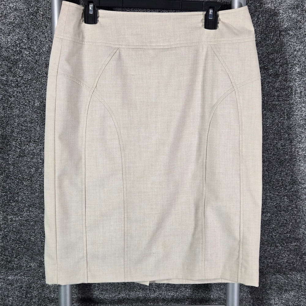 Tribella Beige Curved Seam Pencil Skirt Size 8 Professional Workwear 7307C-206S